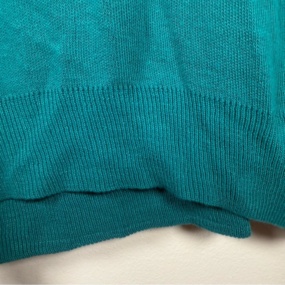 Vintage Jantzen Blue V-Neck Sweater Lightweight Knit Size Medium Pullover - Picture 4 of 9